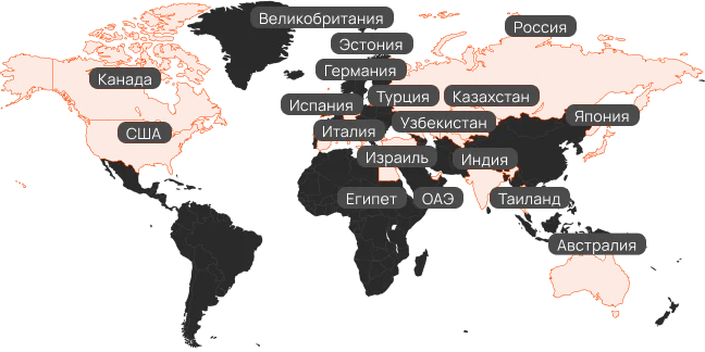 Карта клиентов (мобильная версия, темная тема)